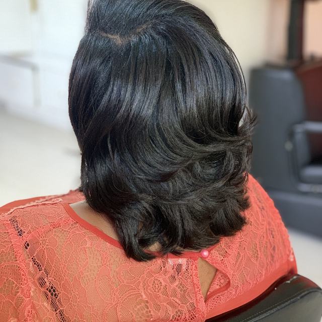 Black layered bob
