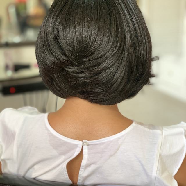 Sleek black bob